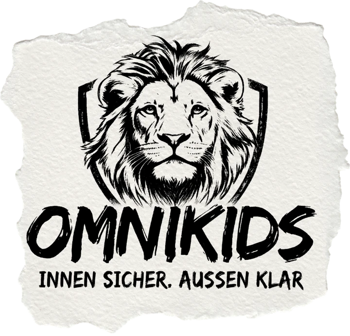 OmniKids Löwen-Logo: Innen sicher. Außen klar.